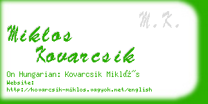 miklos kovarcsik business card